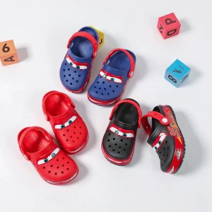 Disney Lightning Mcqueen Shoes Led Lighted Car Kids Slippers Animation Children Beach Sandals Boys Girl Gift